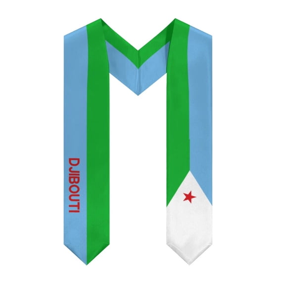 More design Graduation shawl Djibouti & United States Flag Stole Sash Honor Study Aboard International Students