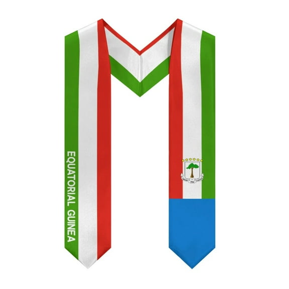 More design Graduation shawl Equatorial Guinea & United States Flag Stole Sash Honor Study Aboard International Students