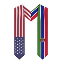 More design Graduation shawl Gambia & United States Flag Stole Sash Honor Study Aboard International Students