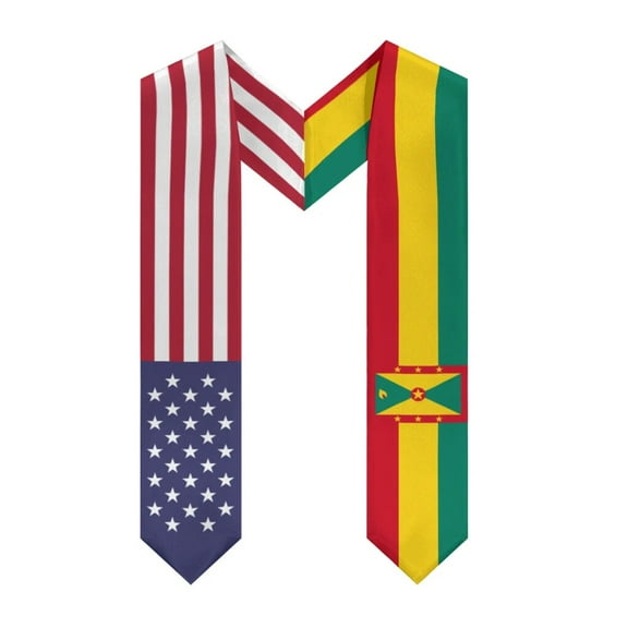 More design Graduation shawl Grenada & United States Flag Stole Sash Honor Study Aboard International Students