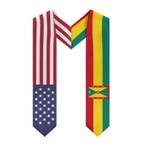 More design Graduation shawl Grenada & United States Flag Stole Sash Honor Study Aboard International Students