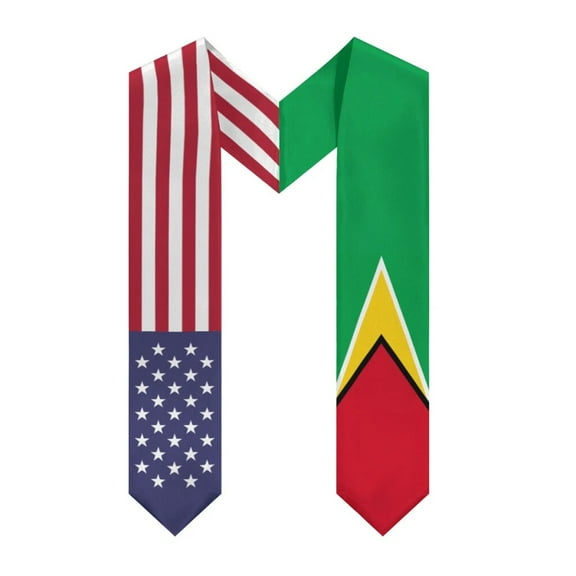 More design Graduation shawl Guyana & United States Flag Stole Sash Honor Study Aboard International Students