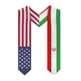 thumbnail image 1 of More design Graduation shawl Iran Flag & United States Flag Stole Sash Honor Study Aboard International Students, 1 of 9
