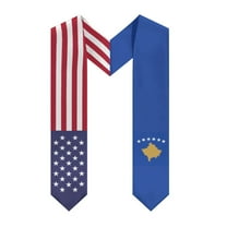 More design Graduation shawl Kosovo Flag & United States Flag Stole Sash Honor Study Aboard International Students