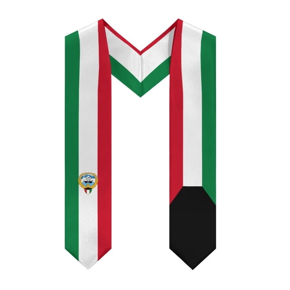 More design Graduation shawl Kuwait Flag & United States Flag Stole Sash Honor Study Aboard International Students