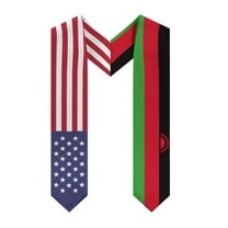 More design Graduation shawl Malawi Flag & United States Flag Stole Sash Honor Study Aboard International Students