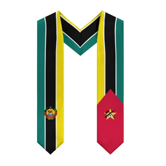 More design Graduation shawl Mozambique Flag & United States Flag Stole Sash Honor Study Aboard International Students