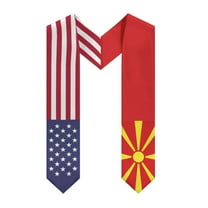More design Graduation shawl North Macedonia & United States Flag Stole Sash Honor Study Aboard International Students