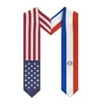 thumbnail image 1 of More design Graduation shawl Paraguay Flag & United States Flag Stole Sash Honor Study Aboard International Students, 1 of 10