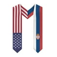 thumbnail image 1 of More design Graduation shawl Serbia Flag & United States Flag Stole Sash Honor Study Aboard International Students, 1 of 11