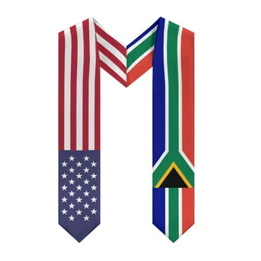 More design Graduation shawl South Africa Flag & United States Flag Stole Sash Honor Study Aboard International Students