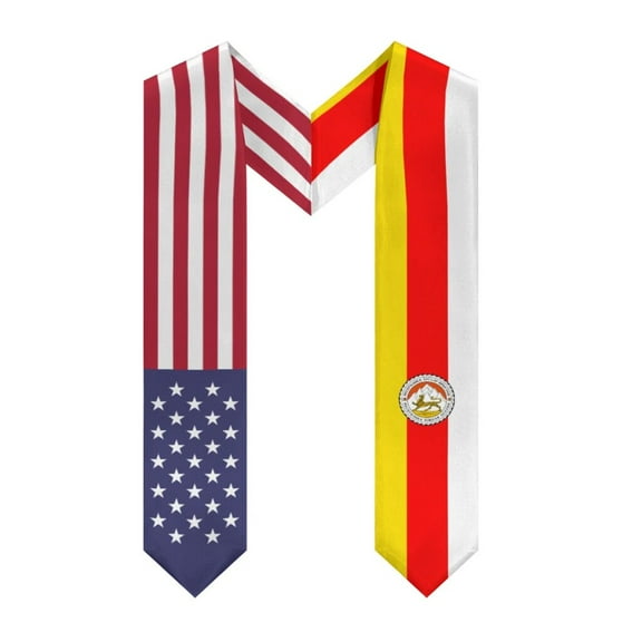 More design Graduation shawl South Ossetia Flag & United States Flag Stole Sash Honor Study Aboard International Students