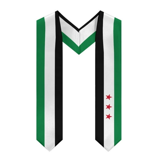 More design Graduation shawl Syria Flag 1932-1963 Coalition & United States Stole Sash Honor Study Aboard International Students