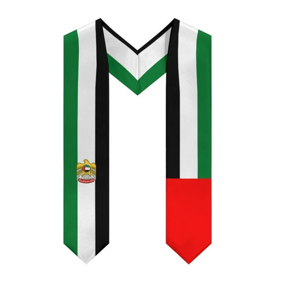More design Graduation shawl United Arab Emirates Flag & United States Flag Stole Sash Honor Study Aboard International Students