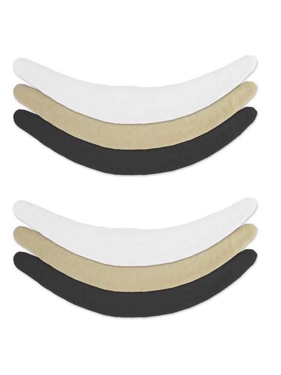 Bamboo-Cotton Tummy Liner Black, White, Beige, 6-pack, XX-Large Sweat-Wicking & Antibacterial
