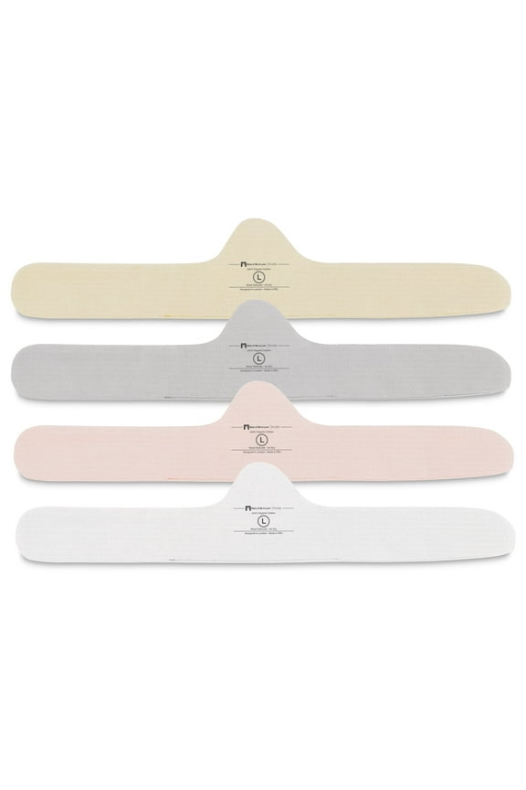 Organic Cotton Bra Liner 4-Pack Large (Pearl White, Blush Pink, Stone Gray, Fawn Beige)