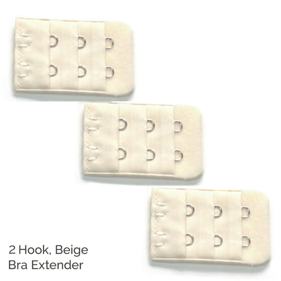 More of Me to Love Premium Bra Extenders 2-Hook Beige 3-Pack