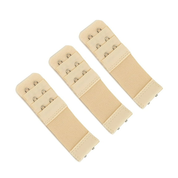 More of Me to Love Stretch Elastic Bra Extender, 2-Hook, Beige (3-Pack)