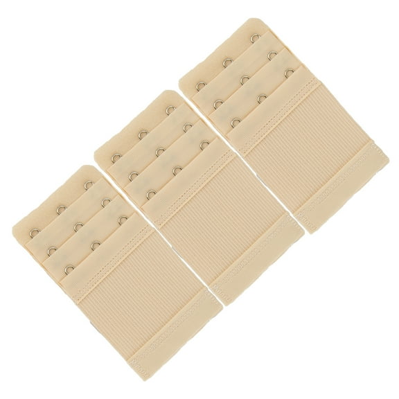 More of Me to Love Stretch Elastic Bra Extender, 3-Hook, Beige (3-Pack)