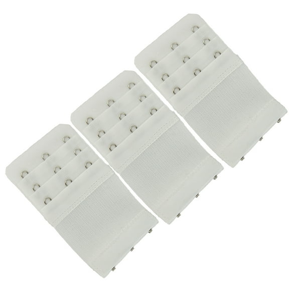 More of Me to Love Stretch Elastic Bra Extender, 3-Hook, White (3-Pack)