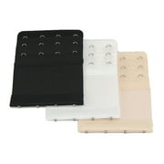 More of Me to Love Stretch Elastic Bra Extender, 4-Hook, Neapolitan (3-Pack)