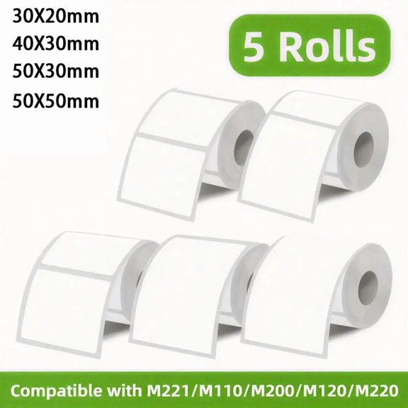 More space, more professional! 4 Rolls 2x2" Square Thermal Labels. Waterproof & Scratch-proof for Etsy/Amazon sellers!