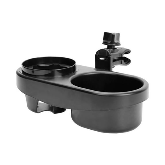 MoreChioce 2-in-1 Stroller Cup Holder with Snack Tray 360 Degree Rotation Removable Stroller Accessory Universal for Walkers Wheelchairs Bikes