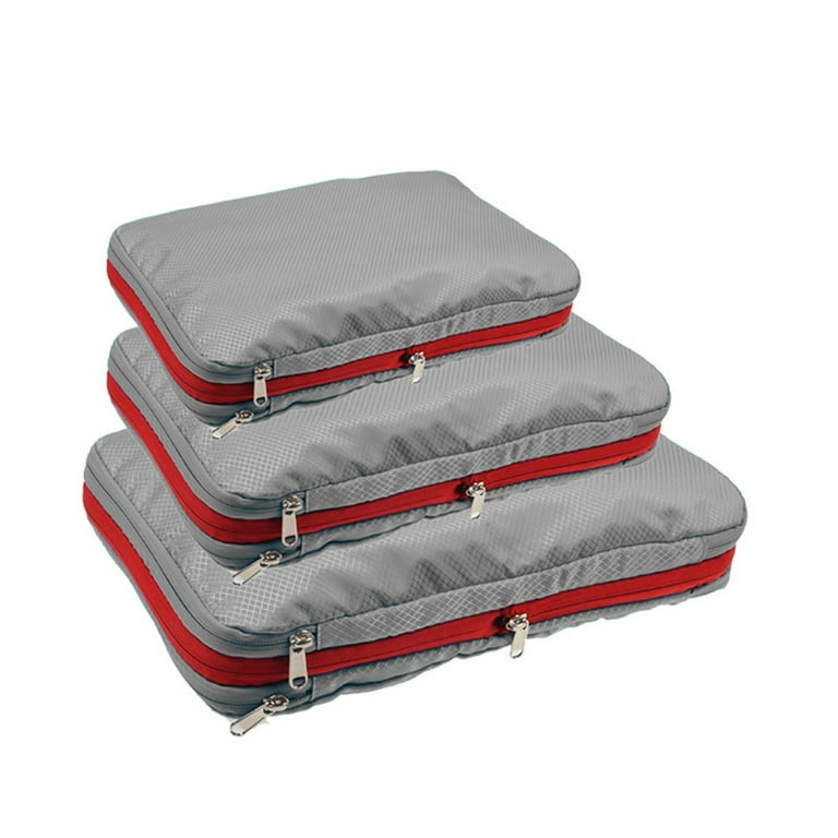 3PCS Compression Packing Cubes Expandable Storage Travel Luggage Bags  Organizer