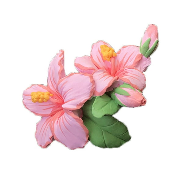 MoreChioce Creative Hibiscus Perfume Clip Car Decorative Scent Clip Air Conditioning Vent Flower Air Freshener Pink