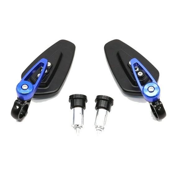 MoreChioce Motorcycle Rear View Mirror Retro Rear View Mirror Bar End Side Rearview Mirror Glare for Bike Dirt Bike Street Bike Sport Bike Blue