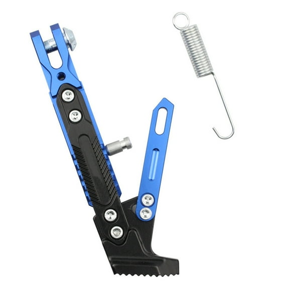 MoreChioce Universal Motorcycle Kickstand Aluminum Alloy Adjustable Foot Side Stand Motorbike Side Leg Support Kickstand Replacement for Motorcycle Scooter Blue