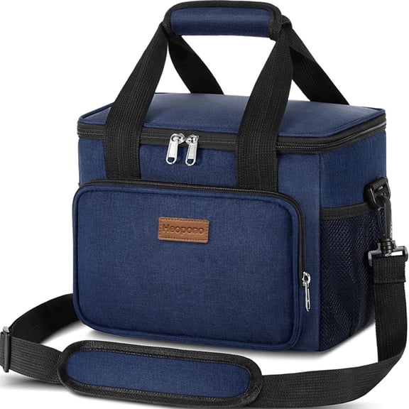 MoreFarther Insulated Adults Lunch Bag Box for Women Men, Oxford Cloth, 15L, Blue