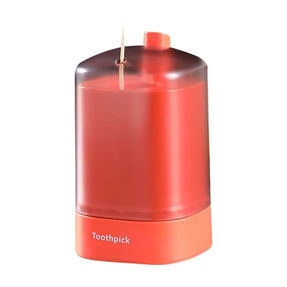 MoreFarther Toothpick Dispenser Toothpicks Holder Case Box, Plastic, Orange