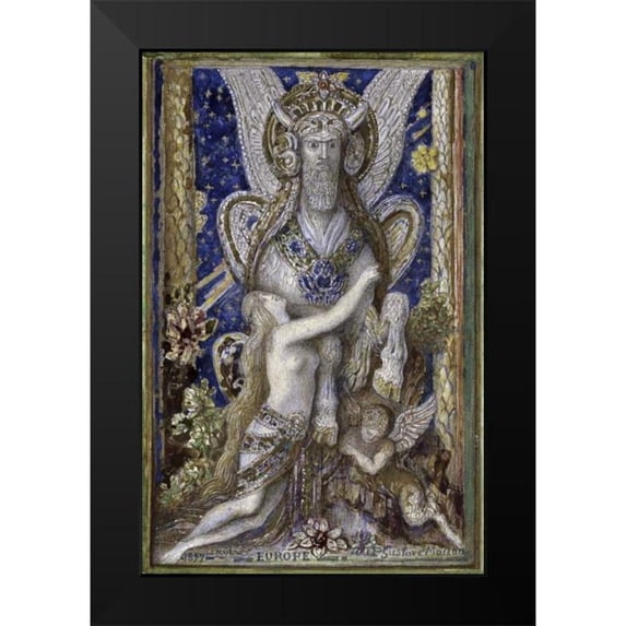 Moreau, Gustave 17x24 Black Modern Framed Museum Art Print Titled - Europa