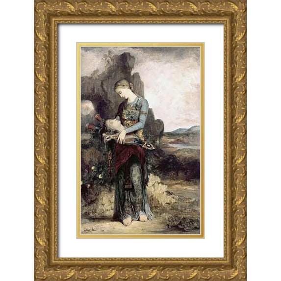 Moreau, Gustave 22x32 Gold Ornate Wood Framed with Double Matting Museum Art Print Titled - Thracian Maiden