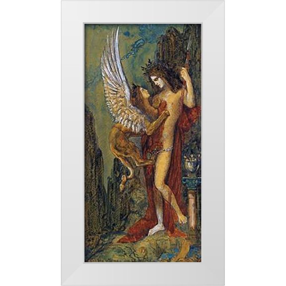 Moreau, Gustave 9x14 White Modern Wood Framed Museum Art Print Titled - The Sphinx