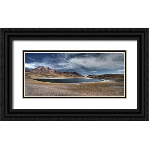 Moreau, Loulou 24x13 Black Ornate Wood Framed with Double Matting Museum Art Print Titled - Laguna Miscanti Et Miniques