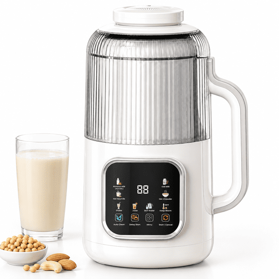 Moreblue 11-in-1 Automatic Nut Milk Maker, 46oz Soy Milk Maker Machine with Self-Cleaning,Homemade Oat Milk Maker with Delay Start Plant-Based & Dairy-Free Beverage