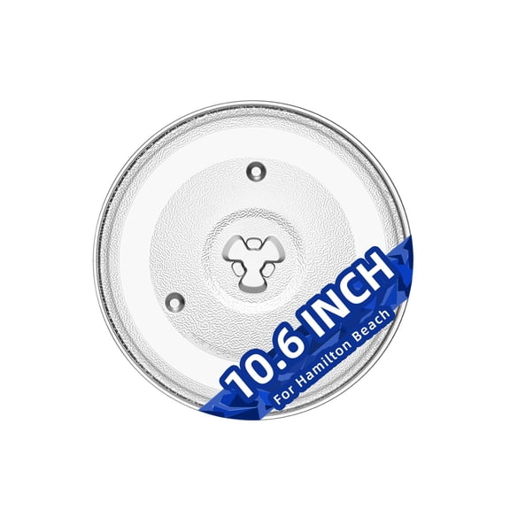 MorefaLife 10.6" Microwave Glass Plate compatible with 0.9 cu. ft. Hamilton Beach Microwave Glass Plate MP-P23 replacement for 10 5/8 inch Hamilton Beach Microwave Glass Turntable Plate Y101