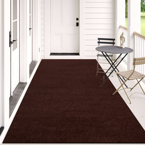 Morefany 3'x4' Runner Rug Indoor for Long Hallway Mat Non Slip Rugs Floor Carpet Area Rug with Rubber Backing Kitchen Laundry Room Entryway, Brown