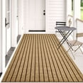 thumbnail image 1 of Morefany 4'x8' Runner Rug Indoor for Long Hallway Mat Non Slip Rugs Floor Carpet Area Rug with Rubber Backing Kitchen Laundry Room Entryway, Brown Striped, 1 of 5