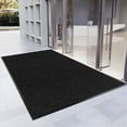 thumbnail image 1 of Morefany Black Rubber Entrance Doormat 3' x 5' Heavy-Duty Non-Slip Dirt Mud Trapper Indoor Outdoor, 1 of 7