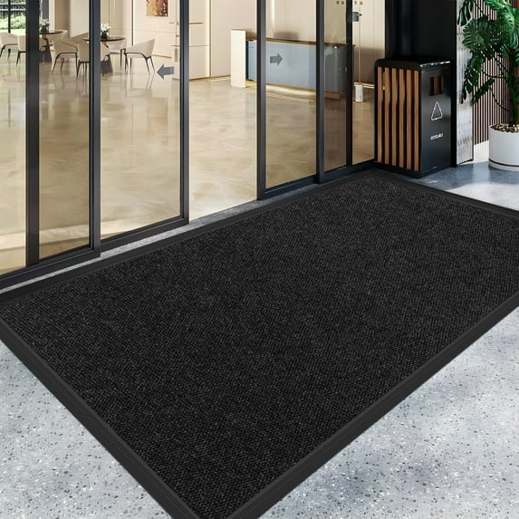 Morefany Heavy Duty Outdoor Doormat 3'x13' Front Door Mat Outside Entrance Commercial Welcome Mats Waterproof Non-Slip for Entryway Patio Garage Black