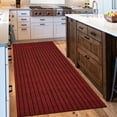 thumbnail image 1 of Morefany Indoor Area Runner Rug Outdoor Non-Slip Mats Rubber Backing Waterproof Carpet for Hallway Kitchen Entryway Garage Laundry Striped Red 2ft x 6ft, 1 of 6
