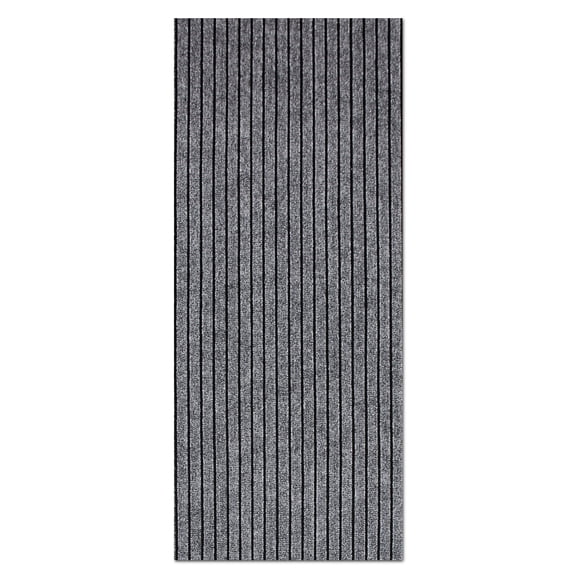 Morefany Runner Rug 2ft x 10ft Waterproof Non-slip Grey Striped with Rubber Backing