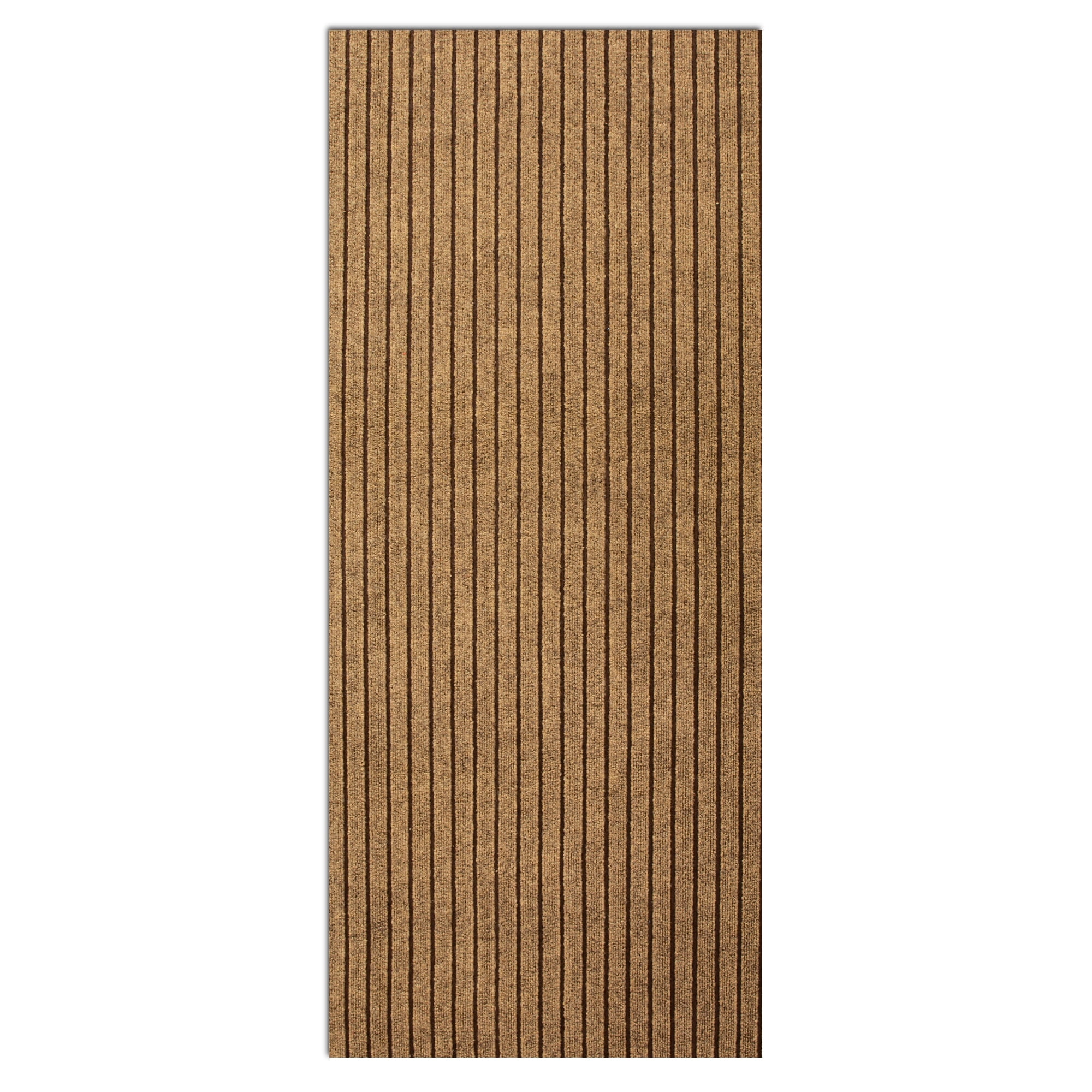 Morefany Runner Rug Non-Slip Waterproof Washable Indoor Outdoor Hallway Carpet 3ft x 8ft Brown Striped