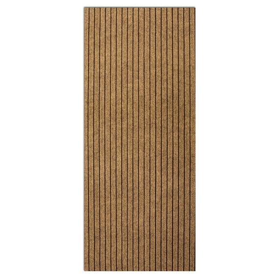 Morefany Outdoor Indoor Runner Rug Custom Size Rugs Non-Slip Hallway Carpet Runners with Rubber Backing Mat for Kitchen Entryway Garage Laundry 4ft x 8ft, Brown Striped