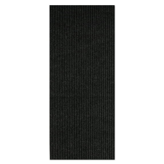 Morefany Outdoor Indoor Runner Rug Custom Size Rugs Non-Slip Hallway Carpet Runners with Rubber Backing Mat for Kitchen Entryway Garage Laundry 6ft x 66ft, Black Striped