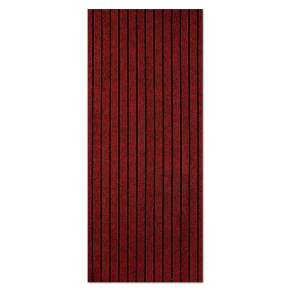 Morefany Runner Rugs Outdoor Indoor Area Rug with Rubber Backing Non Slip Carpet Custom Size Mat for Hallway Entryway Kitchen Garage Laundry Striped Red 3' x 15'