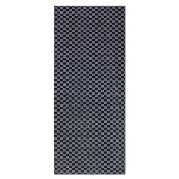 Morefany Runner Rugs Outdoor Indoor Area Rug with Rubber Backing Non Slip Carpet Custom Size Mat for Hallway Entryway Kitchen Garage Laundry checkered Gray 2' x 10'